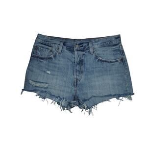 Levi’s 501 Women’s Denim Shorts W31 High Rise Button Fly Distressed Cut Off